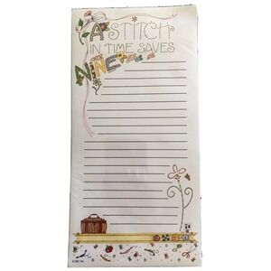 2003 Mary Engelbreit List Pad Notepad Magnetic Refrigerator Stitch in Time